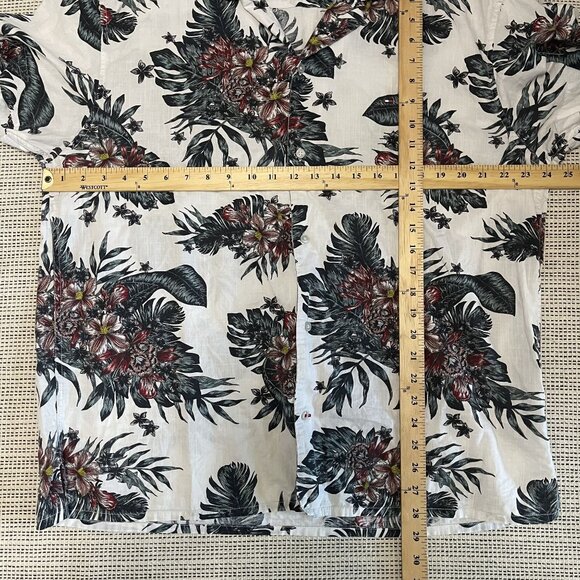 Tommy Hilfiger Mens Custom Fit Tropical Print Short Sleeve Causal Shirt XL - Picture 7 of 7